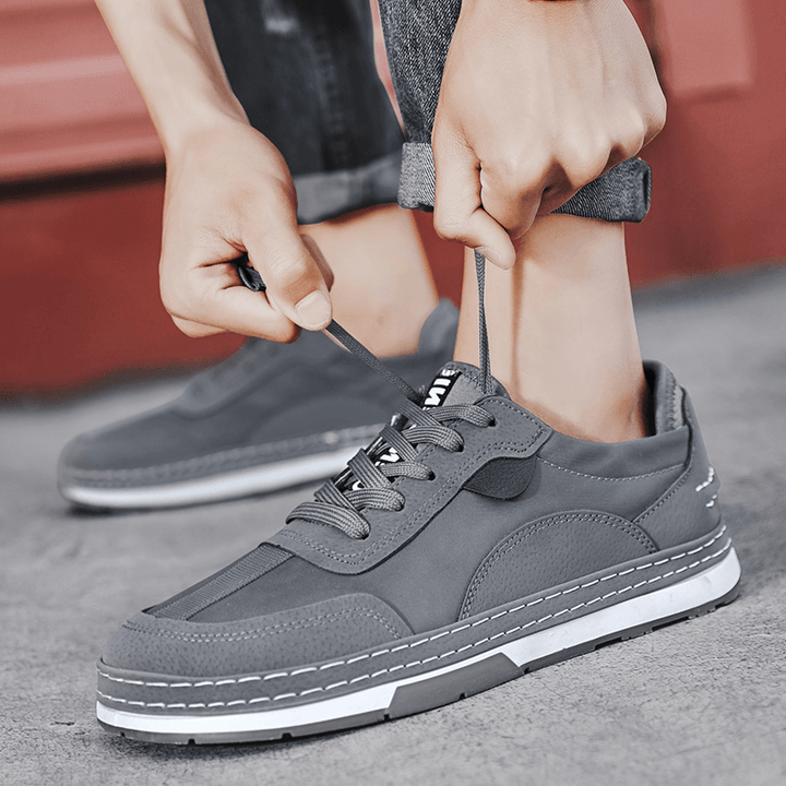 Men Breathable Non Slip Lace up Outdoor Casual Shoes - Trendha