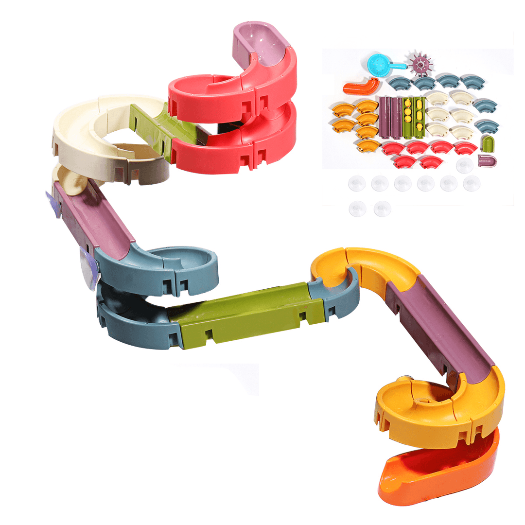 Rich Color Baby Bathroom Duck Play Water Track Slideway Game DIY Assembly Puzzle Early Education Set Toy for Kids Gift - Trendha