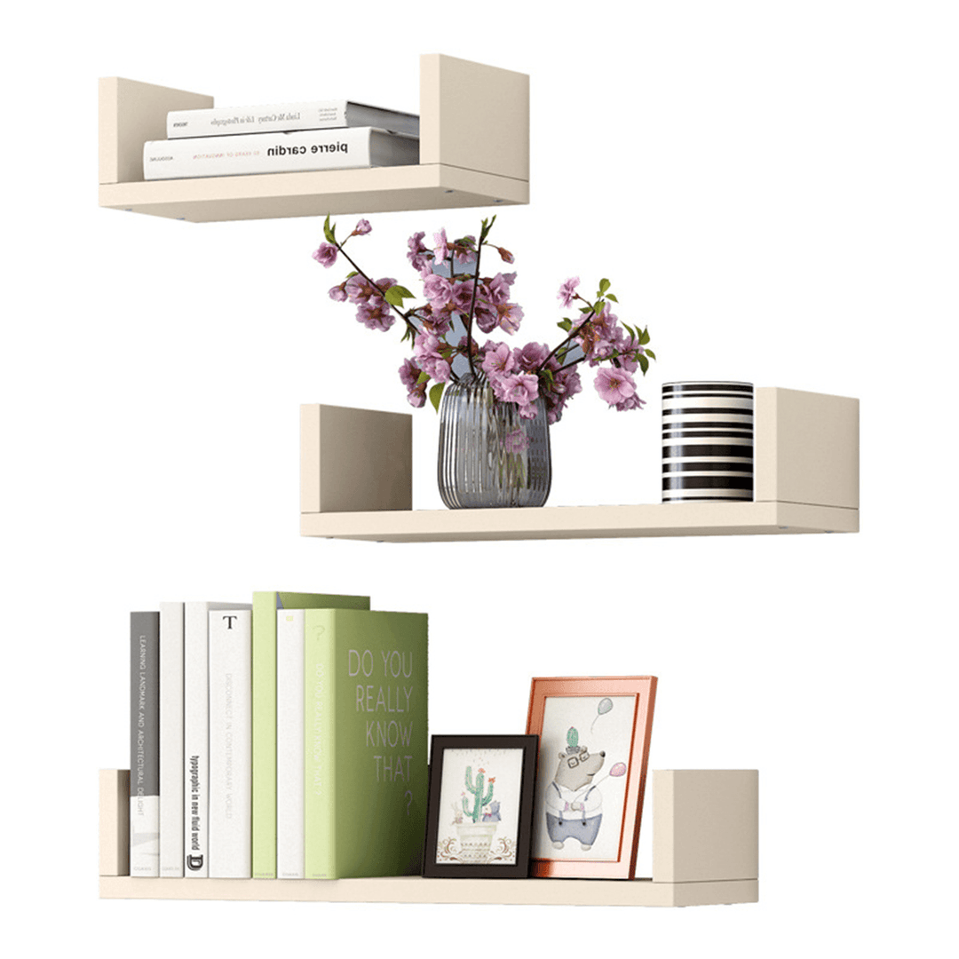 3-In-1 Modern Simple Wall Mounted Bookshelf Creative Nail-Free File Books Racks Wall Display Shelf for Office Home Bedroom Living Room Decorations - Trendha