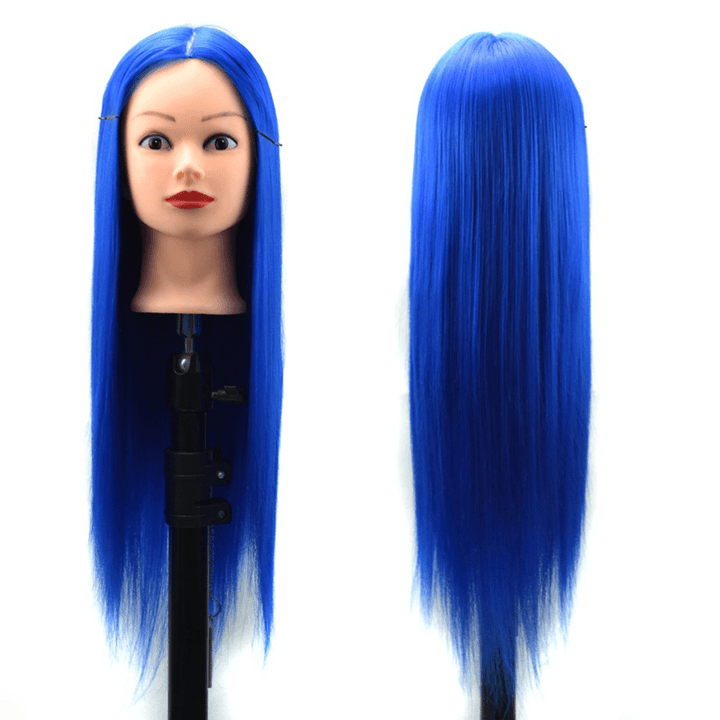 Hair Training Mannequin Head High Temperature Fiber Salon Model with Clamp Practice Braided Hair - Trendha
