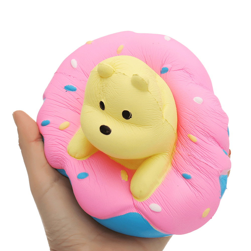 Giggle Donut Bear Squishy 13.5*6*15CM Slow Rising with Packaging Collection Gift Soft Toy - Trendha