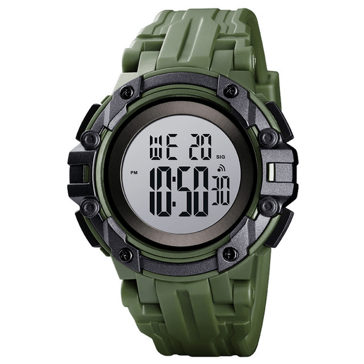 SKMEI 1545 Alarm Chronograph Luminous 5ATM Military Style Sports Men Watch Digital Watch - Trendha