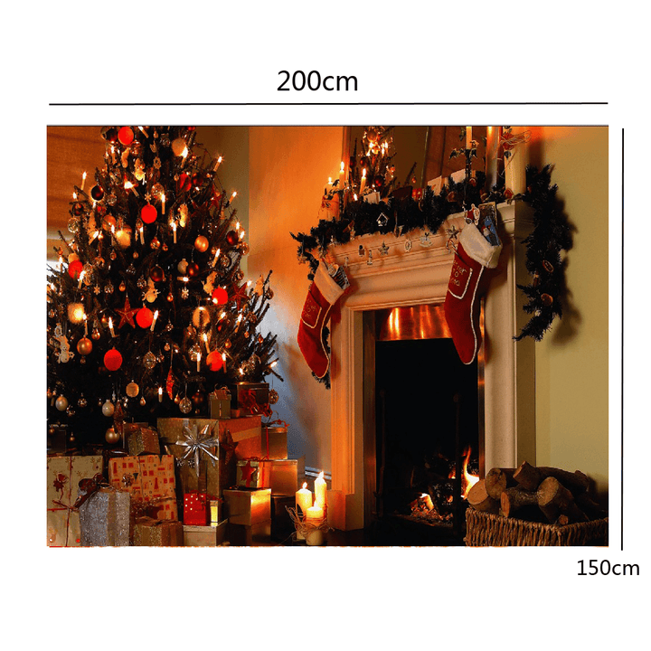 1.5*2M Fireplace Christmas Photography Background Cloth Backdrops Decoration Toys - Trendha