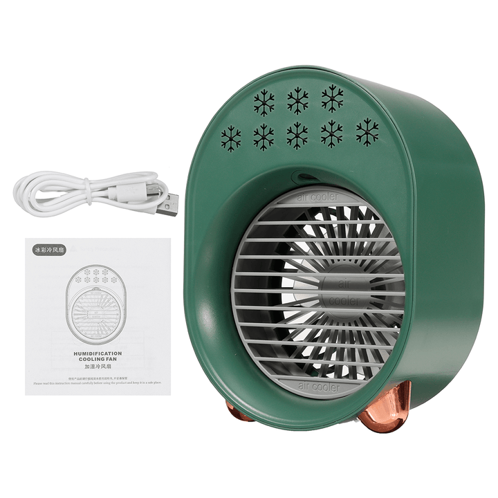 Mini Air Conditioner Portable USB Fan Air Cooler Humidifier 3 Speed Adjustable 6 Color Light Conditioning Purifier - Trendha