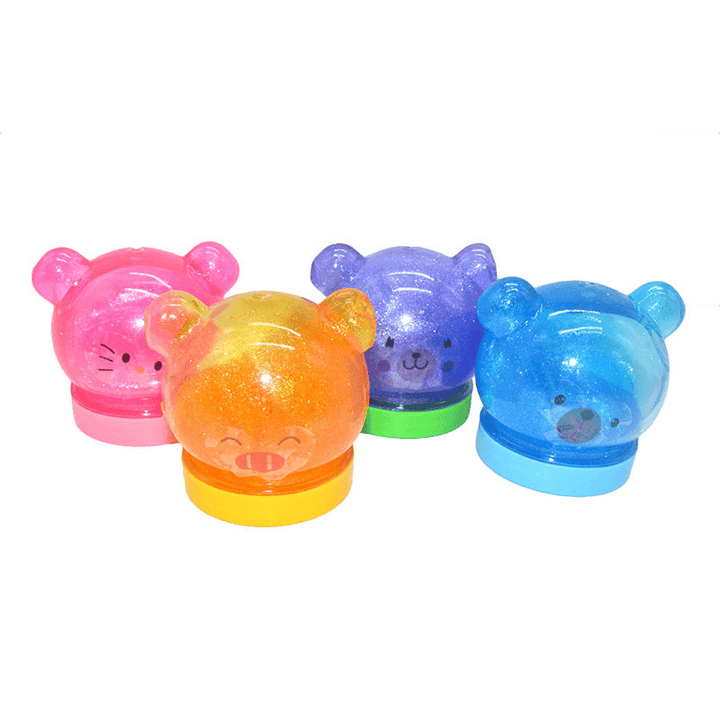 4PCS Cute Animals Slime 6.5Cm Random DIY Crystal Clay Rubber Mud Plasticine Toy Gift - Trendha