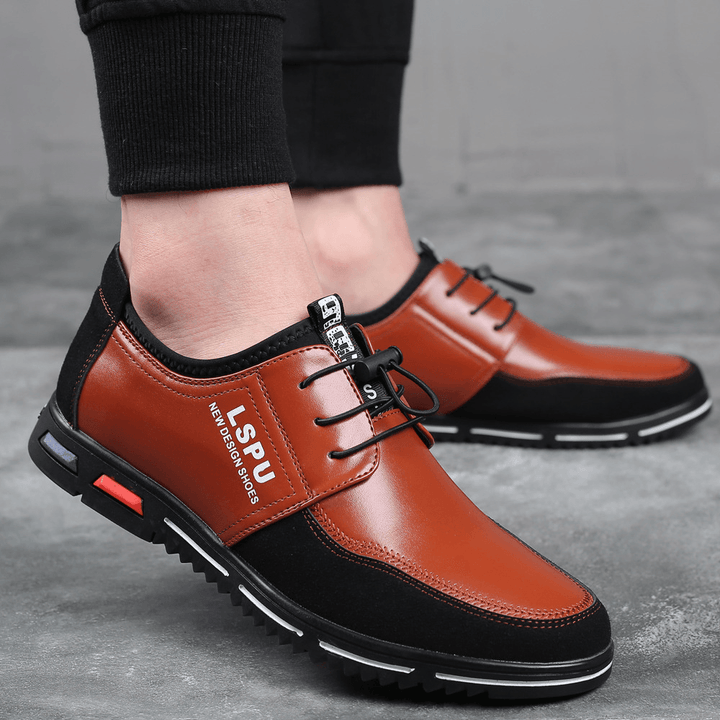 Men Lace up Breathable Non Slip Comforty Casual Business Shoes - Trendha