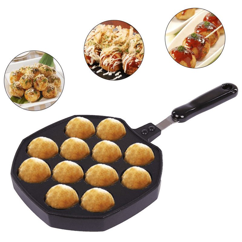 Takoyaki Grill Pan 16 Holes Octopus Maker Stove Cooking Plate for Kitchen - Trendha
