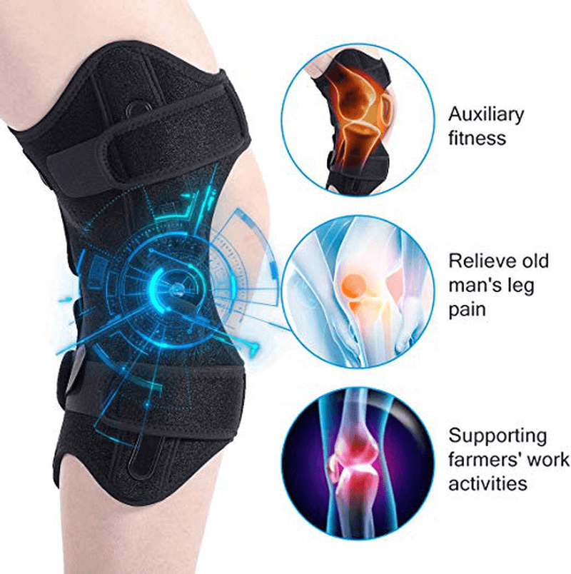 1Pair New Knee Pad Protector Booster 3-Speed Powerful Spring Force Adjustment Power Boost Joint Support Non-Slip Relieve Pain - Trendha
