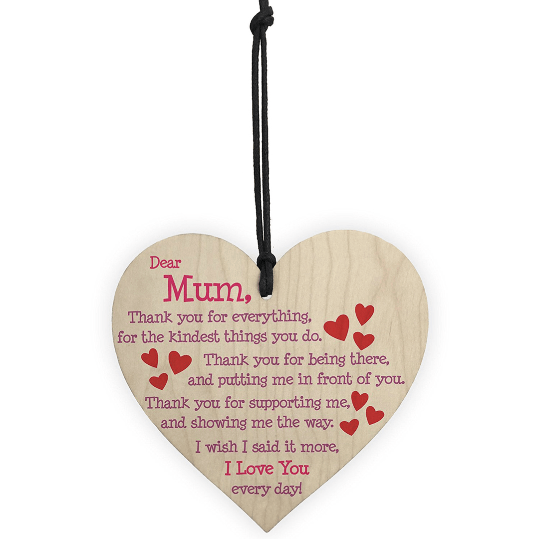 Wooden Heart Plaque Funny Rude Mothers Day Heart Gifts Novelty Daughter Son Decorations - Trendha