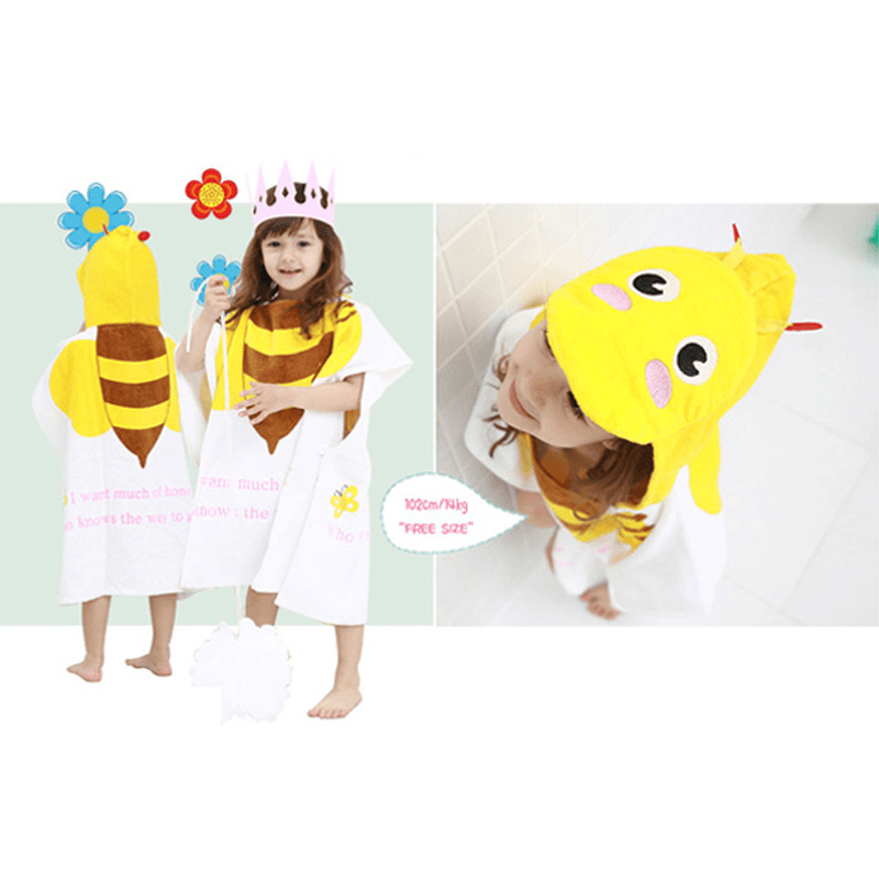 Baby Kids Cute Animal Design Hooded Bathrobe Towels - Trendha
