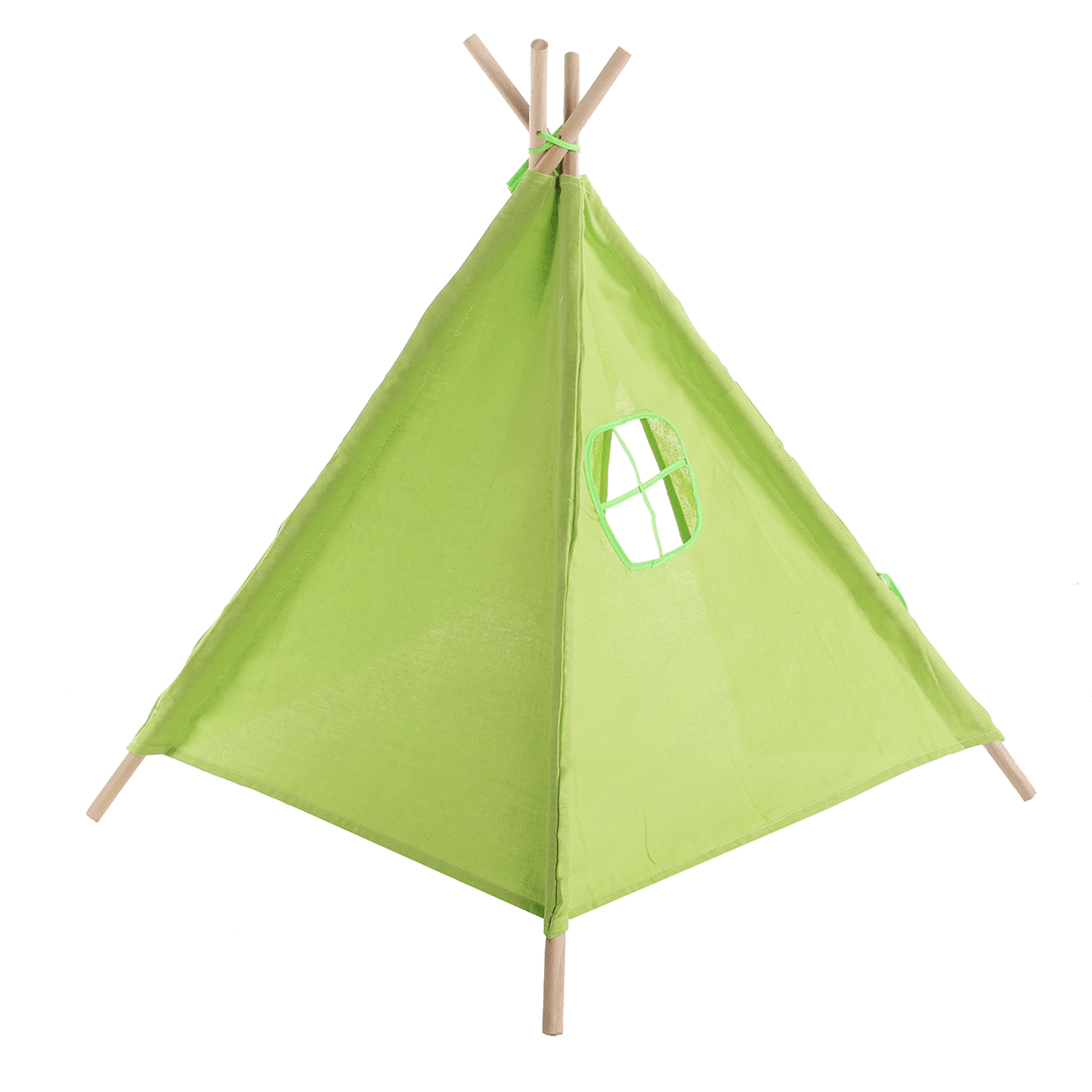 1.1M Portable Wooden Kids Play Tent Castle for Kids Portable Playhouse Children House for Indoor Outdoor Use - Trendha
