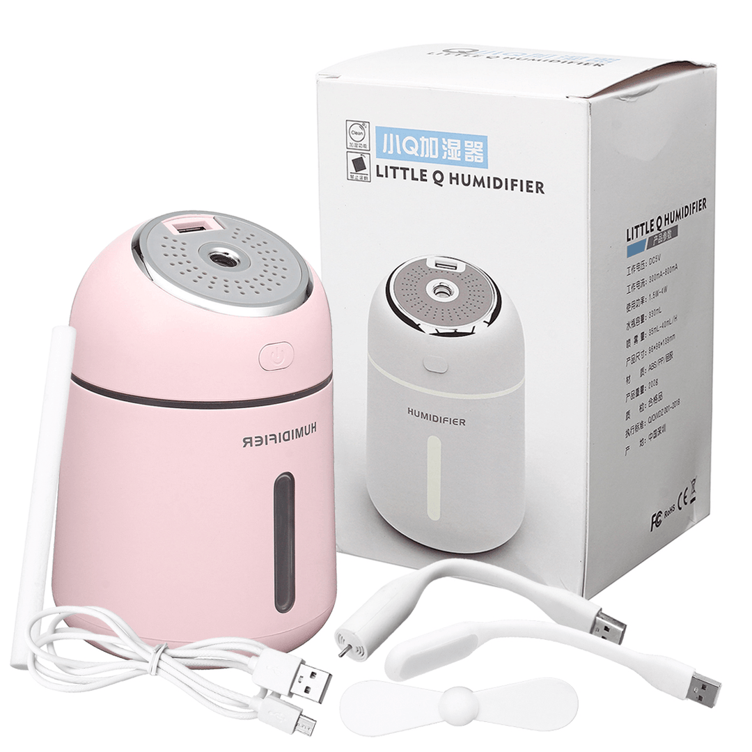 Air Purifier Household Mini Aromatherapy Humidifier LED Night Light Small Fan - Trendha