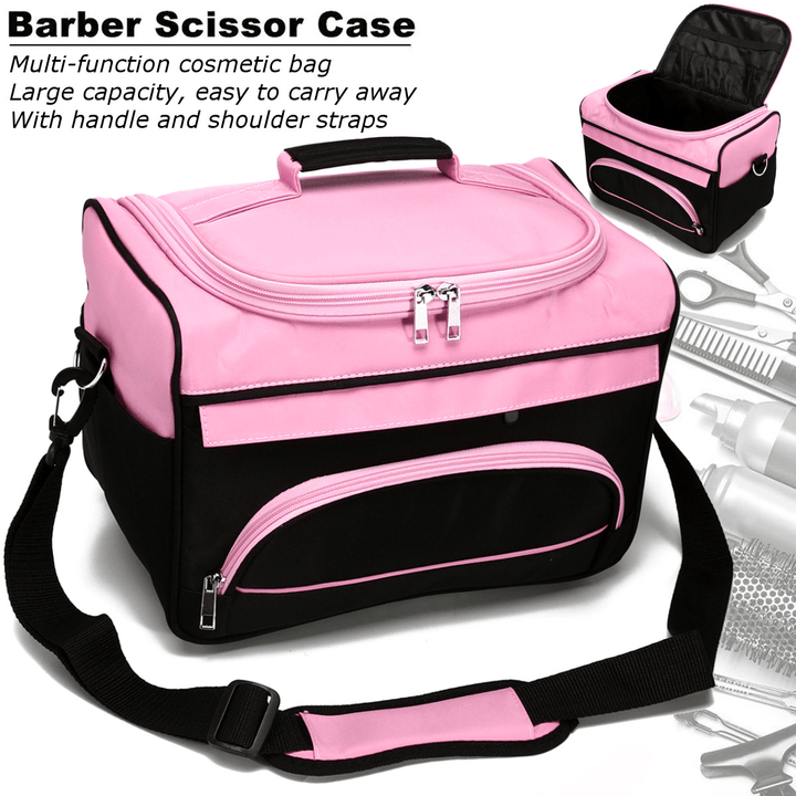 Pink Hairdressing Salon Barber Comb Scissors Bag Hairdressing Makeup Tools Organizer - Trendha