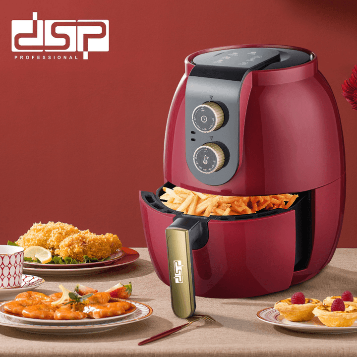 DSP KB2073 1300W 2.6L Air Fryer 360° Air Circulation Heating Bake Roast Fry Double Knob Design Low Fat Suitable for Kichen Family Party - Trendha