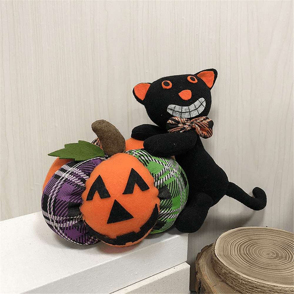 Halloween Stuffed Plush Toy 30Cm Doll Pumpkin Ghost Black Cat Cartoon Party Doll - Trendha