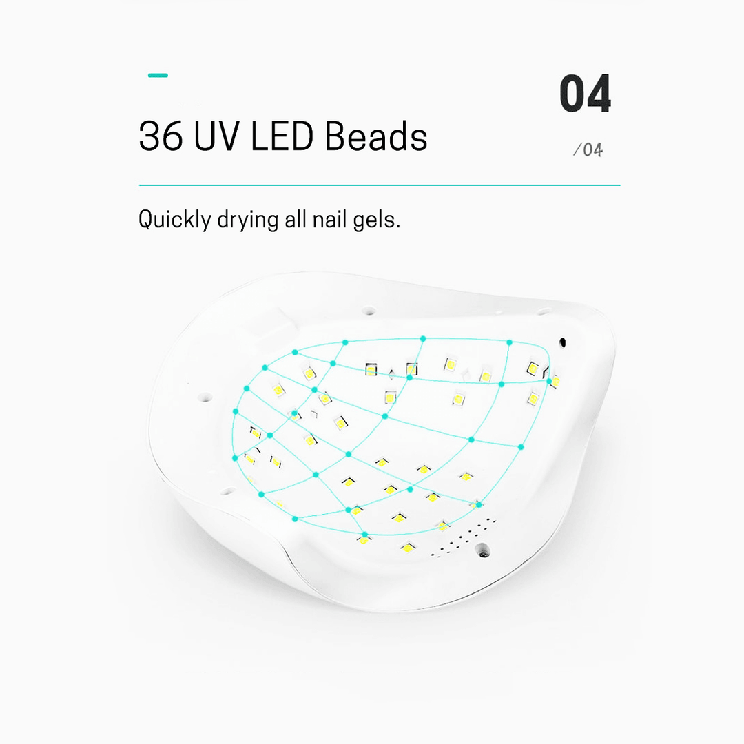 54W UV LED Nail UV Lamp with 36 Pcs Leds for Manicure Gel Nail Dryer Drying Nail Polish Lamp Auto Sensor Manicure Tools - Trendha