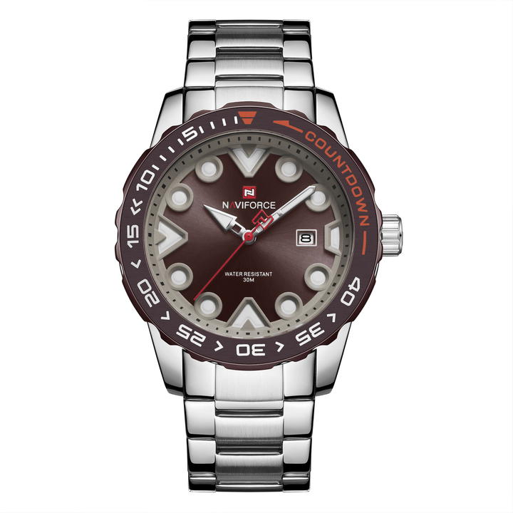 NAVIFORCE 9178 Full Steel Luminous Display Men Wrist Watch Date Display Quartz Watches - Trendha