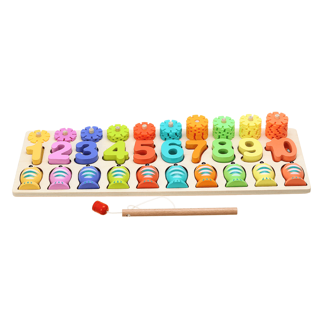 3/4/5 in 1 Wooden Numbers＆Fruit Jigsaw Math Puzzle Kids Learning Educational Set Toys - Trendha