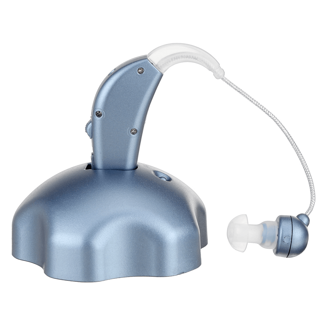 USB Rechargeable Hearing Aids Hearing Amplifier Noise Reduction Cancellation with Charging Base with Earplugs - Trendha