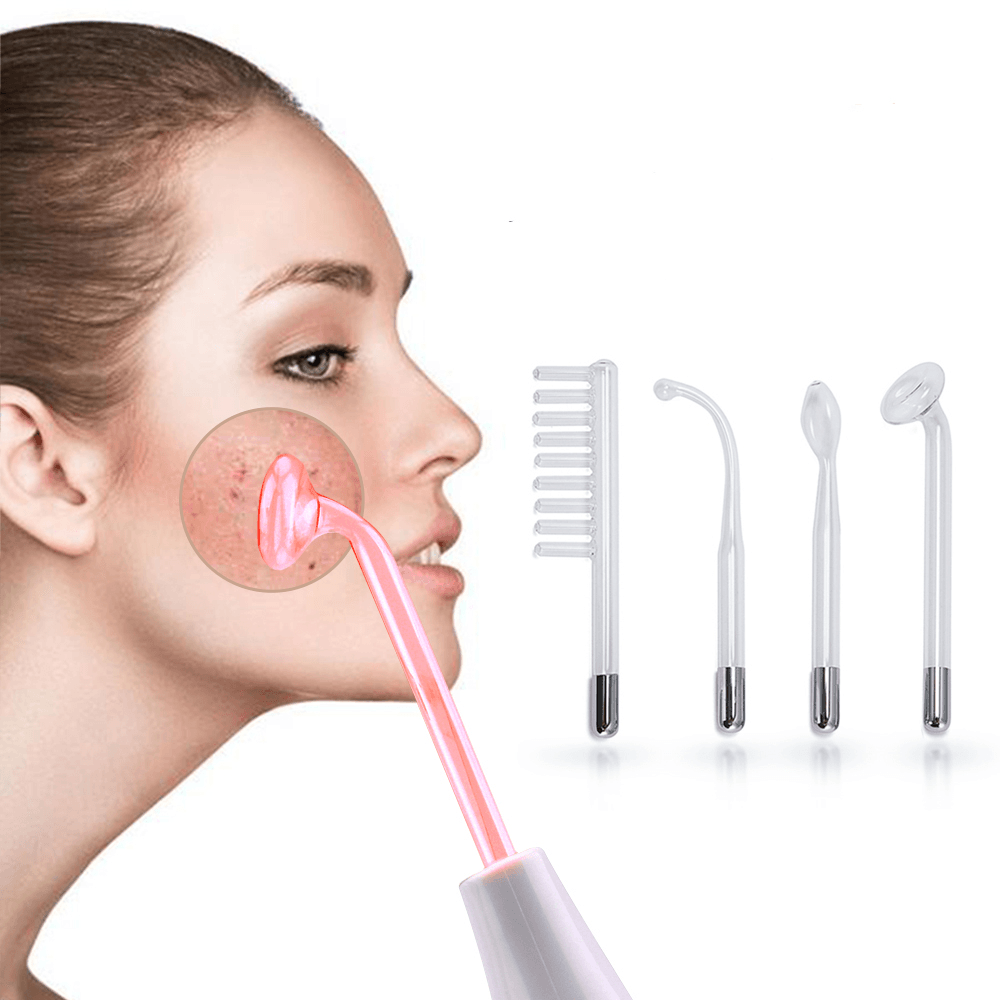 Portable Handheld High Frequency Facial Machine Skin Tightening Therapy Electrode Wand Acne Spot Wrinkle Remover Dark Circles - Trendha