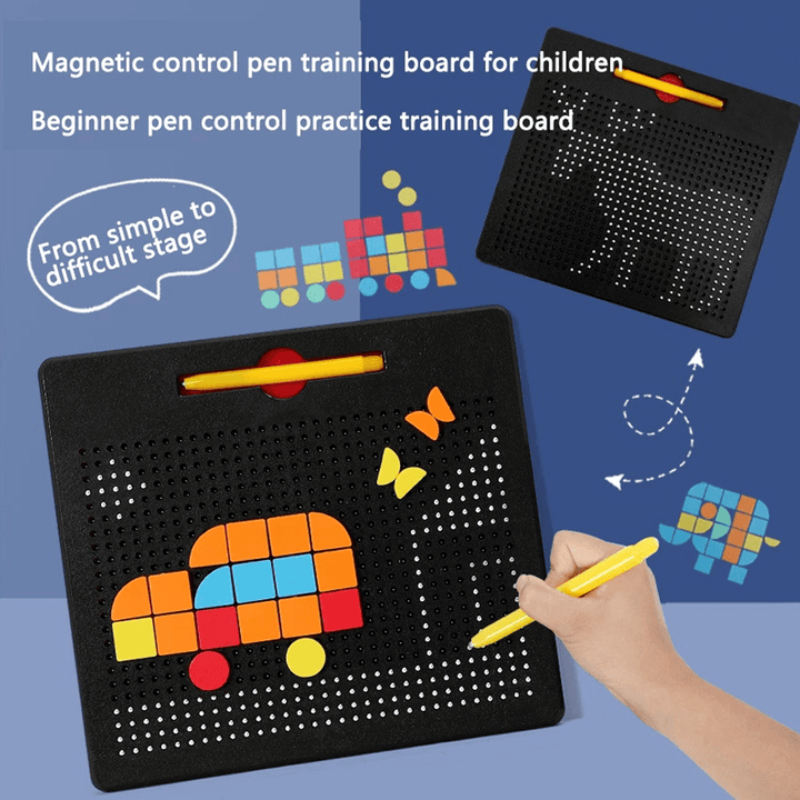 Onshine Creative Magnetic Control Pen Training Montessori Draw Writing Board Puzzle Game Early Educational Toy for Kids Gift - Trendha