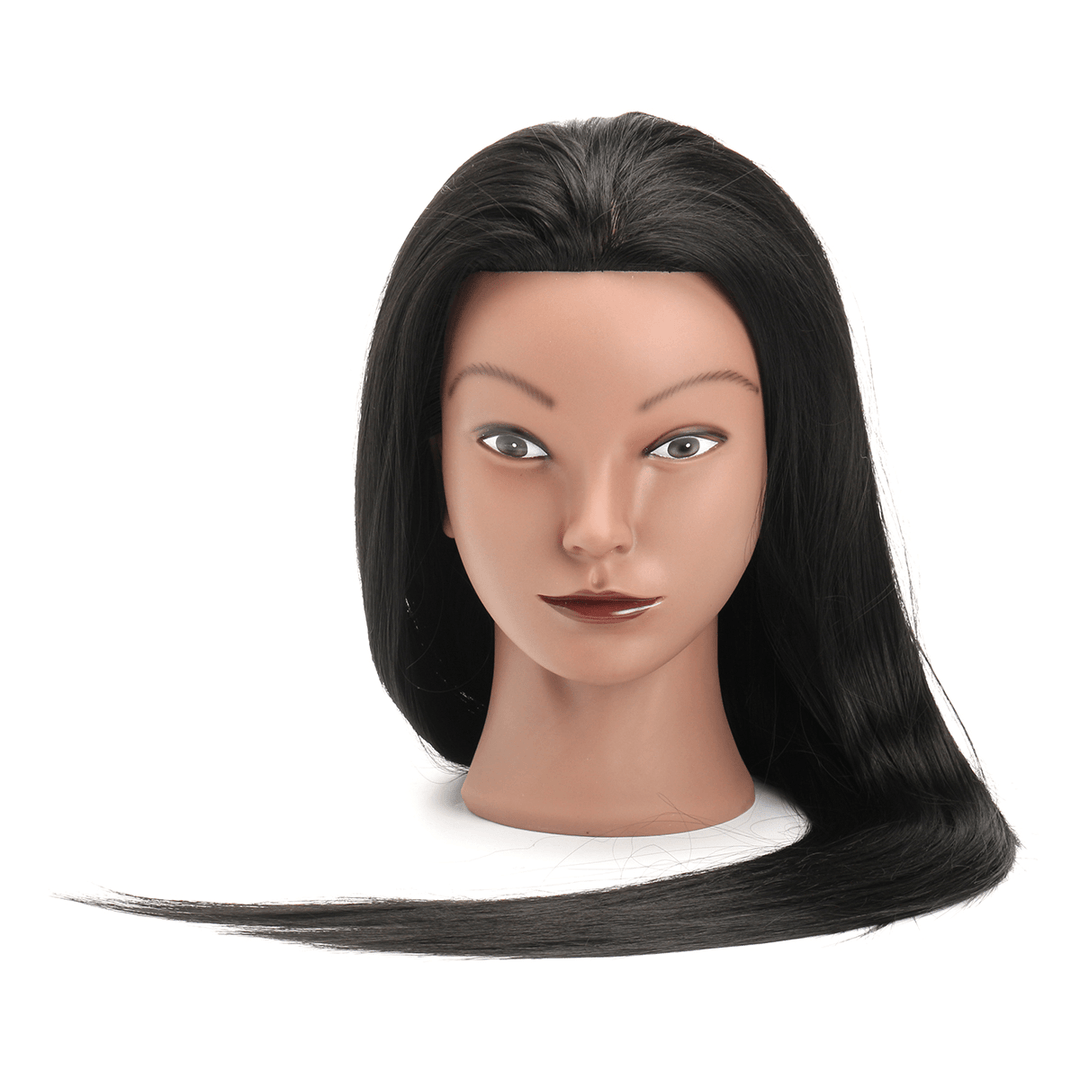 27Inch Black 30% Human Hair Hairdressing Training Mannequin Practice Head Salon Profession - Trendha