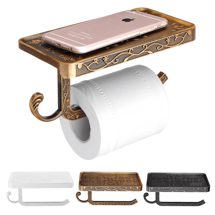 AU Wall Mounted Toilet Roll Tissue Paper Shelf Holder Stand Phone Shelf Bathroom Paper Hold - Trendha