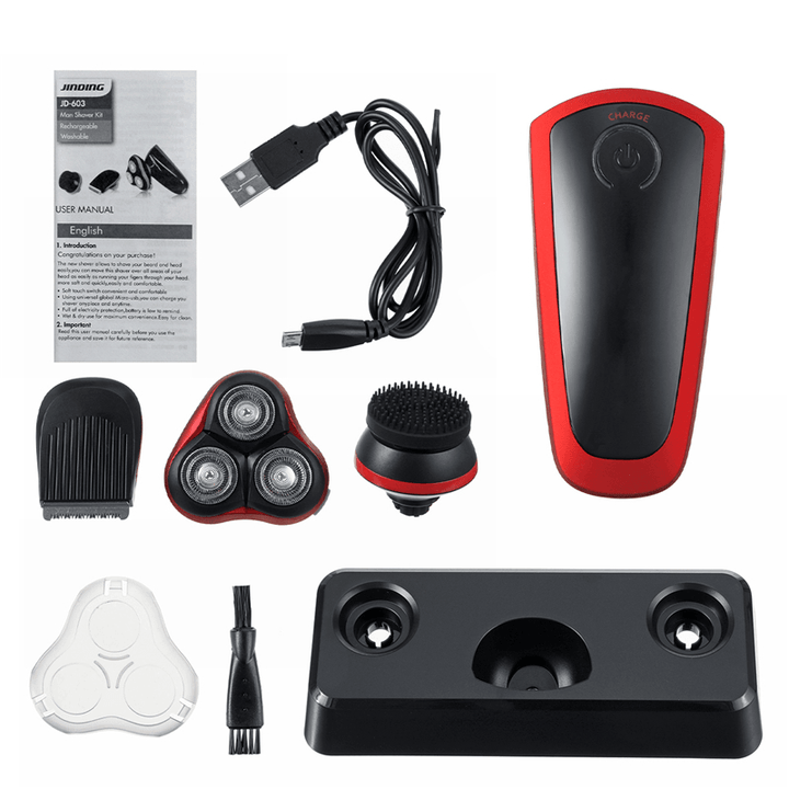 3 in 1 3D Electric Shaver Cordless Rechargeable Wet & Dry Washable Razor Trimmer - Trendha