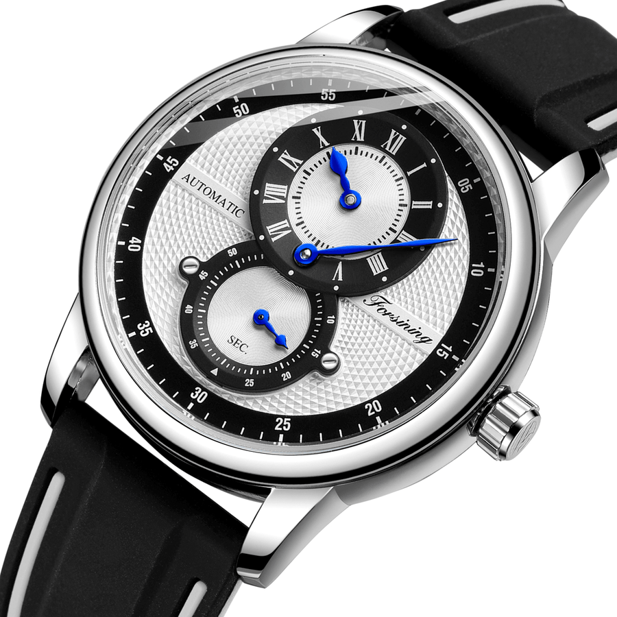 FORSINING FSG8203 Fashion Men Automatic Watch Creative Dial Leather Strap Mechanical Watch - Trendha