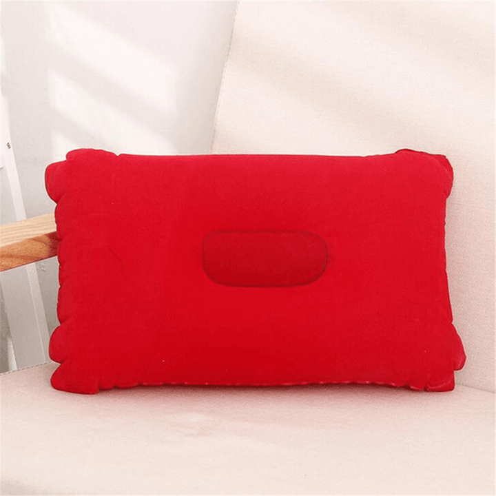 Folding Double Sided Inflatable Pillow Suede Fabric Cushion Camping Home Bedding Decor - Trendha