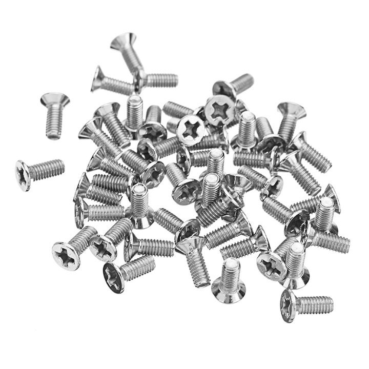 Suleve™ M3SP1 50Pcs M3 Stainless Steel Phillips Flat Head Countersunk Machine Screw 4-12Mm Length - Trendha