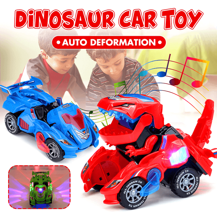Creative Dinosaur Deformation Toy Car Puzzle Dinosaur Electric Toy Car Light and Music Electric Deformation Dinosaur Toys - Trendha