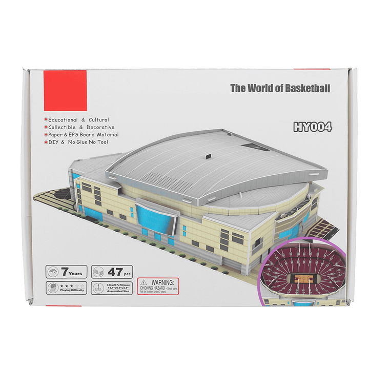3D Puzzle Paper DIY Assembled Model 5 Kinds of Basketball Courts for Children Toys - Trendha