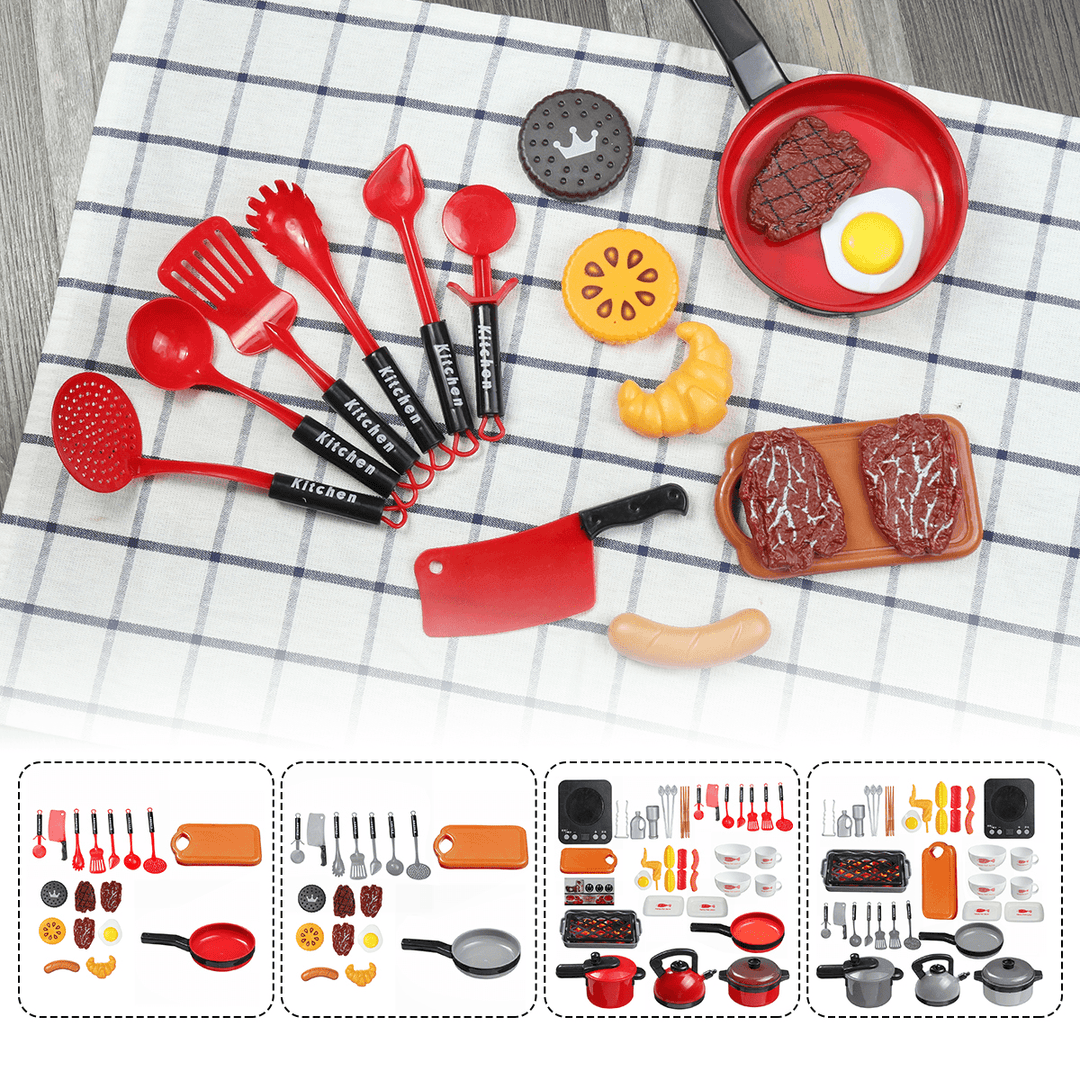 16/36 Pcs Kid Play House Toy ABS Plastic Kitchen Cooking Pots Pans Food Dishes Cookware Toys - Trendha