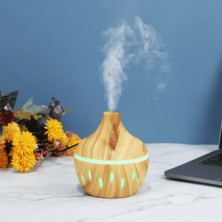 300Ml USB Ultrasonic Air Humidifier Aroma Essential Oil Diffuser Mist Maker with 7 Color LED Lights - Trendha