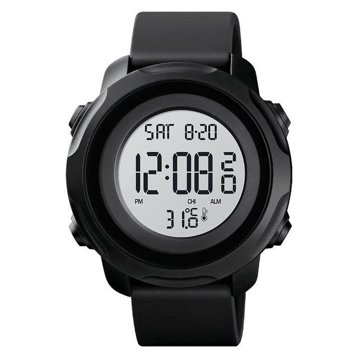 SKMEI 1682 Body/Ambient Temperature Measurement Date Week Display 5ATM Waterproof EL Light Men Digital Watch - Trendha