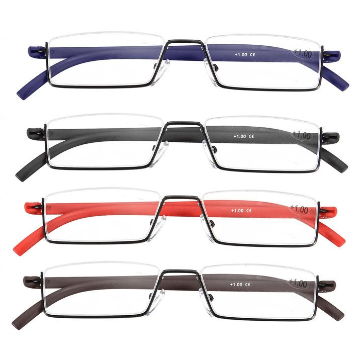TR90 Flexible Colorful Reading Glasses Half Rim Presbyopic Glasses with Case - Trendha