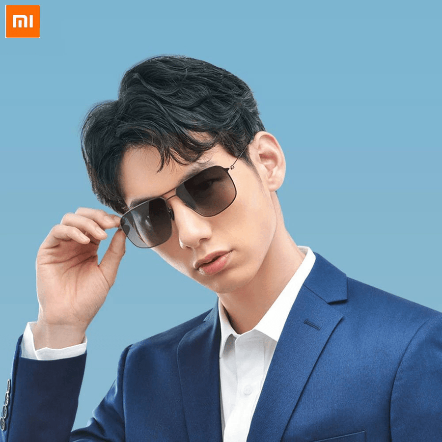 Xiaomi Classic Frame Sunglasses Pro Anti-Uv Ultra Light Gradient Gray Classic Square Stainless Steel Frame Polarized Lens Oil-Proof - Trendha