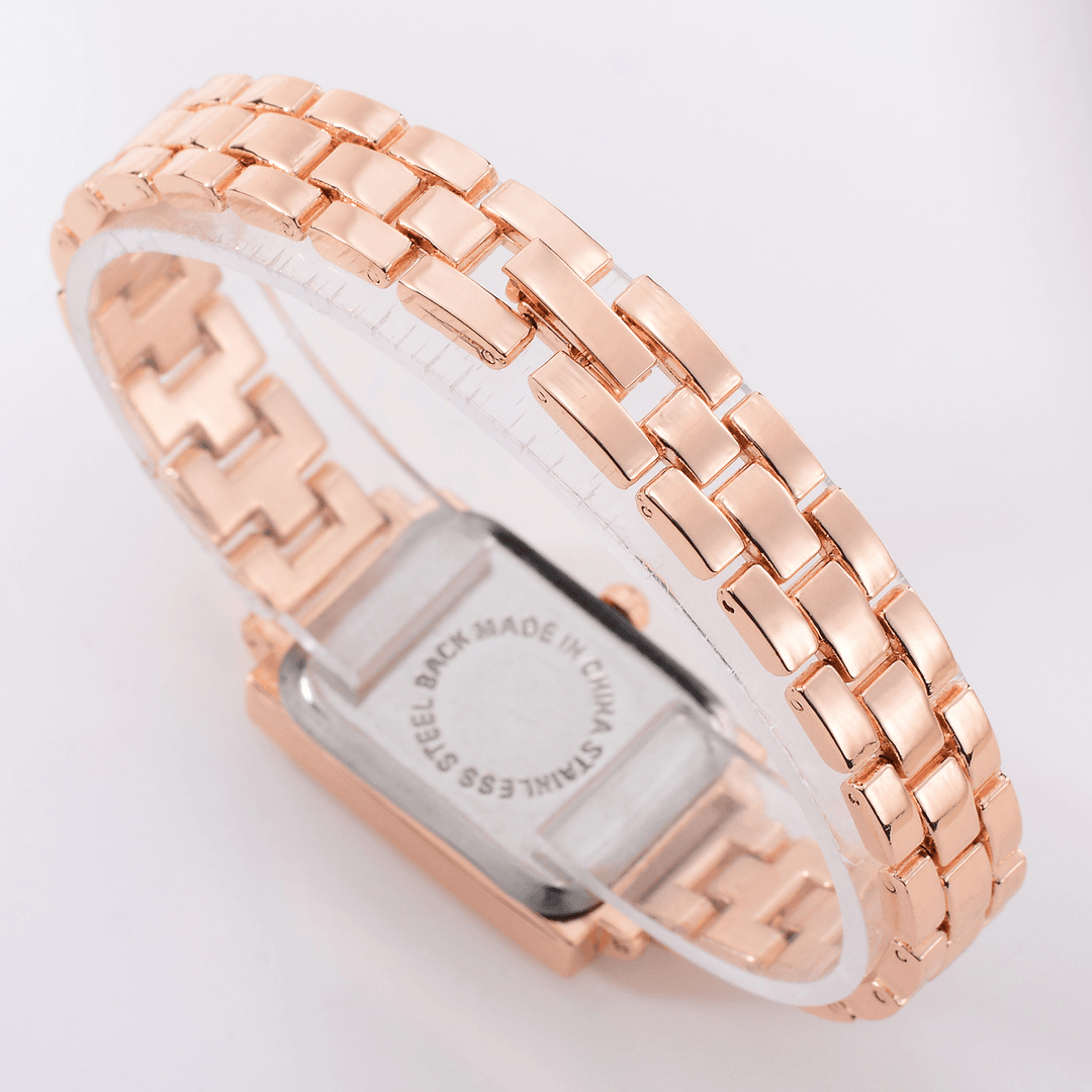 LVPAI G1P288 Elegant Design Women Bracelet Watch Rectangle Full Steel Quartz Watch - Trendha