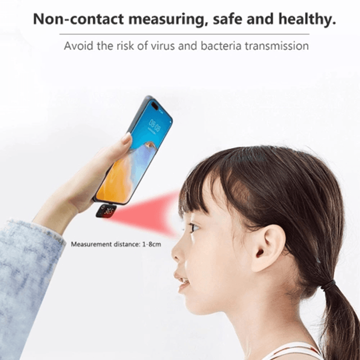 Smart Non-Contact Infrared Thermometer Support IOS Android Type-C Portable Mini Cell Phone Intelligent Thermometer - Trendha