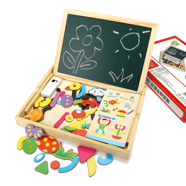 Wooden Magnetic Double-Sided Drawing Board Blocks Children Early Education Toys - Trendha