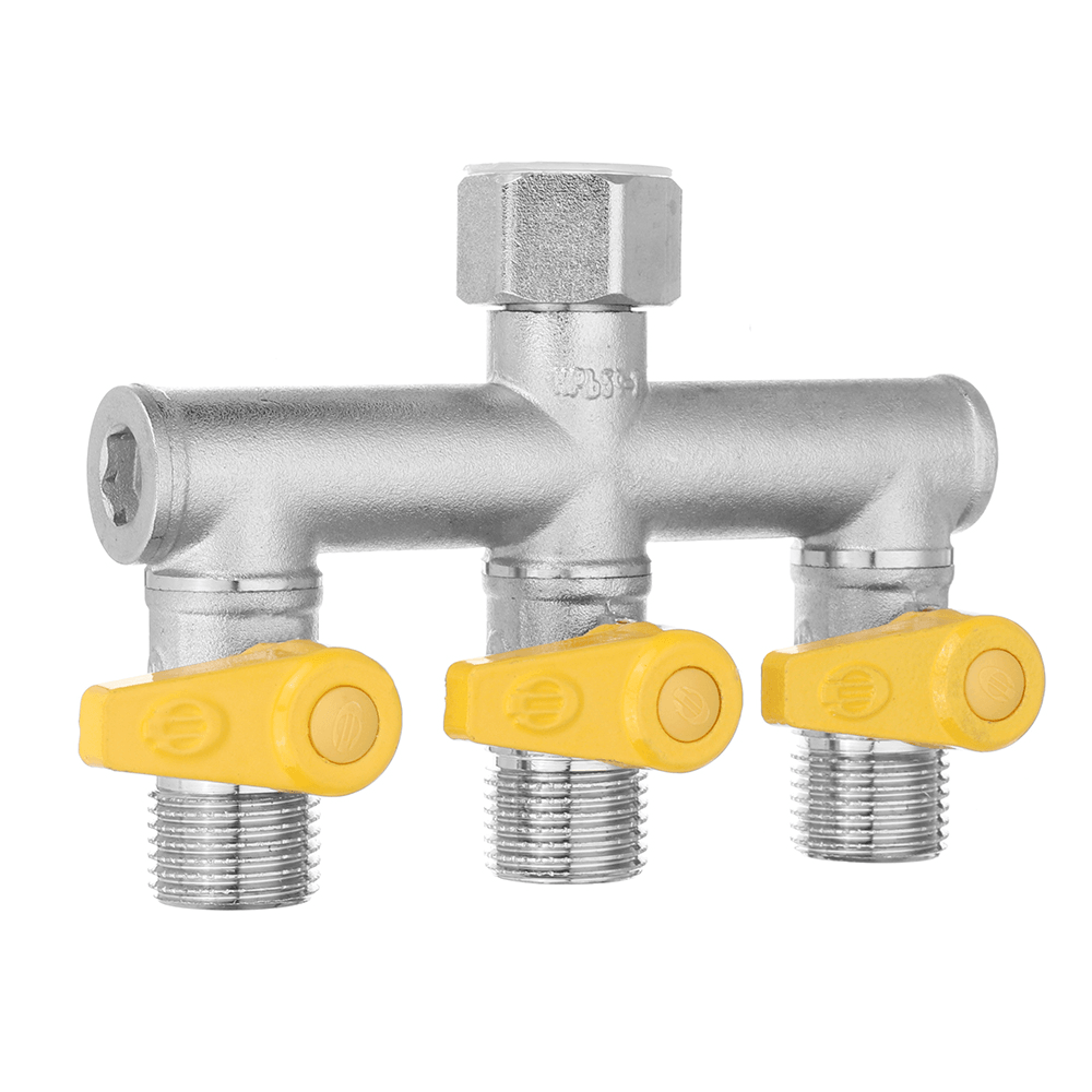 1/2'' Garden Hose Maniford Quick Connector 3 Outlet Three Way Splitter Valve Adapter Hose Connector Splitter for Washing Machine Faucet - Trendha