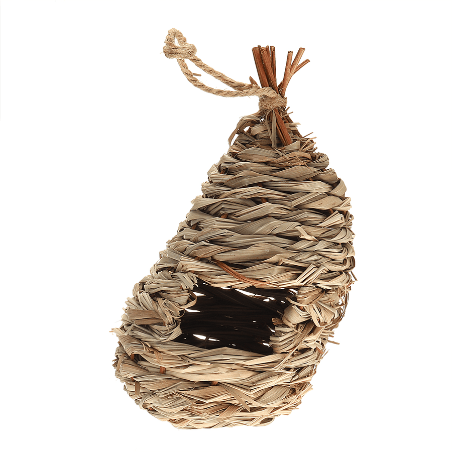 Mini Hanging Humming Bird House Hand Woven Straw Rope Pet Hamster - Trendha