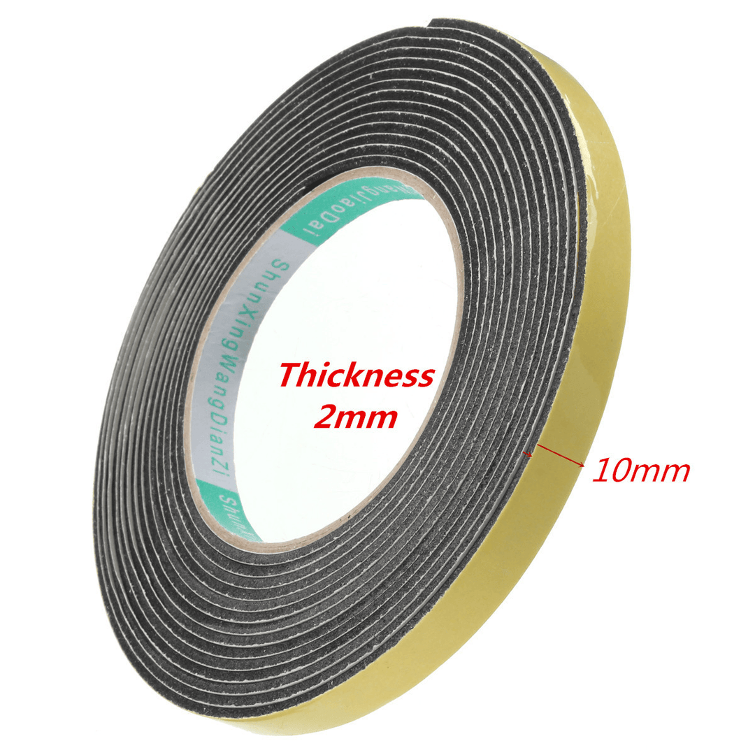 Safety Black Single Sided Adhesive Foam Cushion Tape Closed Cell 5M X 2Mm X 10Mm - Trendha