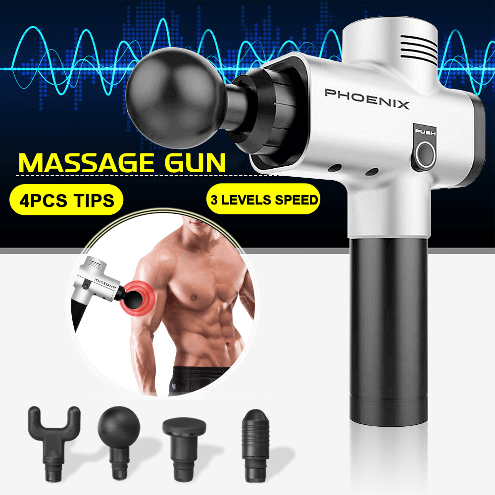 2600Mah Muscle Relief Percussion Massager Deep Massage Professional Electric Massager Quiet W/ 4 Heads - Trendha