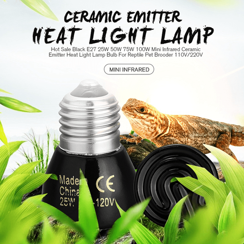 25W/50W/75W/100W Pet Reptile Far Infrared Ceramic Emitter Heat Lamp Bulb for Reptile Pet Brooder - Trendha