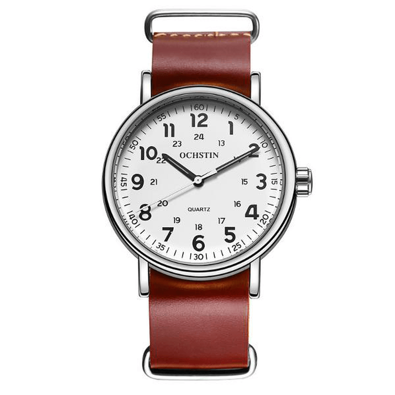 OCHSTIN 1249 Men Quartz Watch Casual Leather Strap Business Watch - Trendha