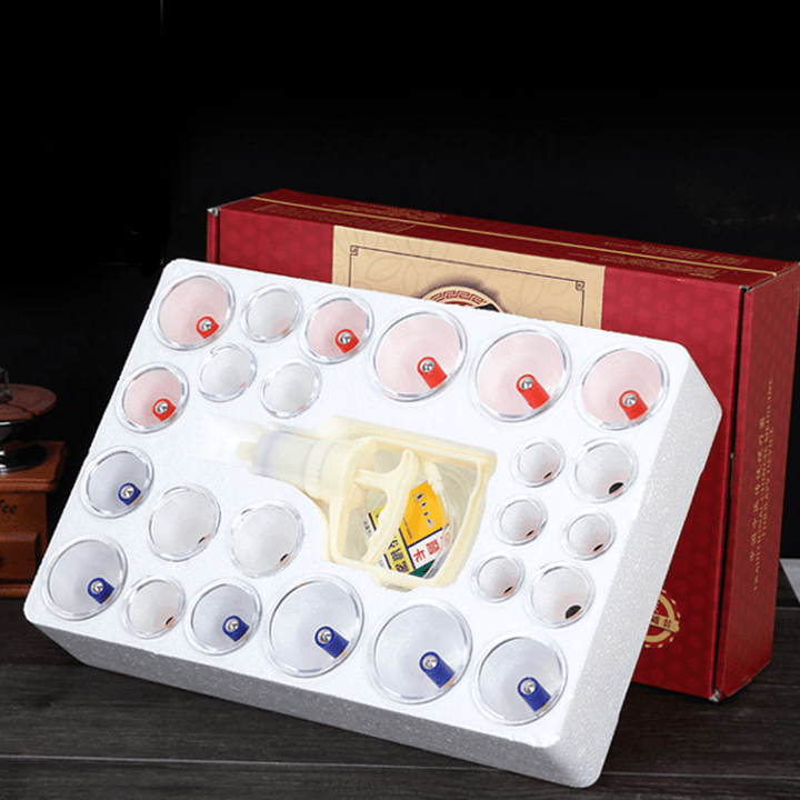 24Pcs Chinese Cupping Vacuum Cup Massage Set Therapy Health Acupuncture Kit - Trendha