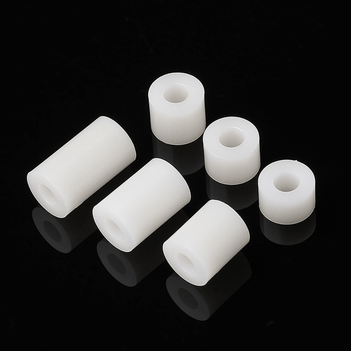 100Pcs M3 White Nylon ABS Non-Threaded Spacer round Hollow Standoff PCB Board 4/5/6/8/10/12Mm - Trendha