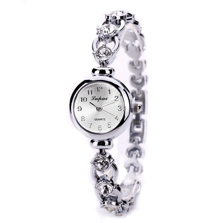 LVPAI XR720 Golden Ladies Wrist Watch Crystal Shining Quartz Bracelet Watch - Trendha